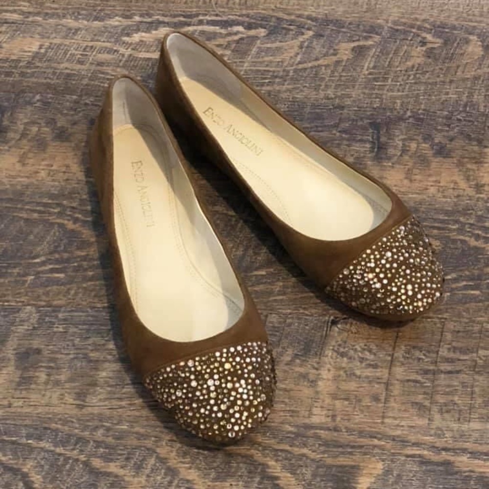Brown flats size 8